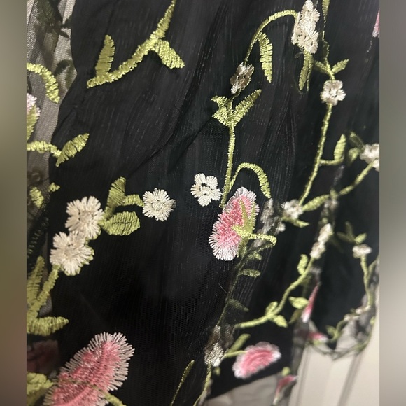 Lulus Naturally Charming Black Floral Embroidered Bustier Mini Dress Med - Picture 6 of 7